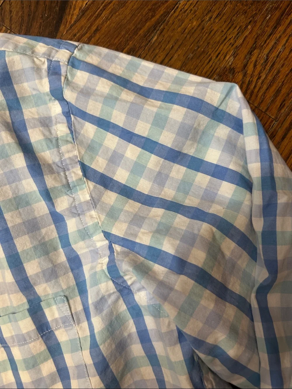 J. Crew Blue and White Plaid Button-Down Shirt